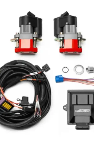 Crafted Wilwood Electronic Parking Brake Rear Retrofit Kit w/ Switch Harness - Red Powder Coat Caliper