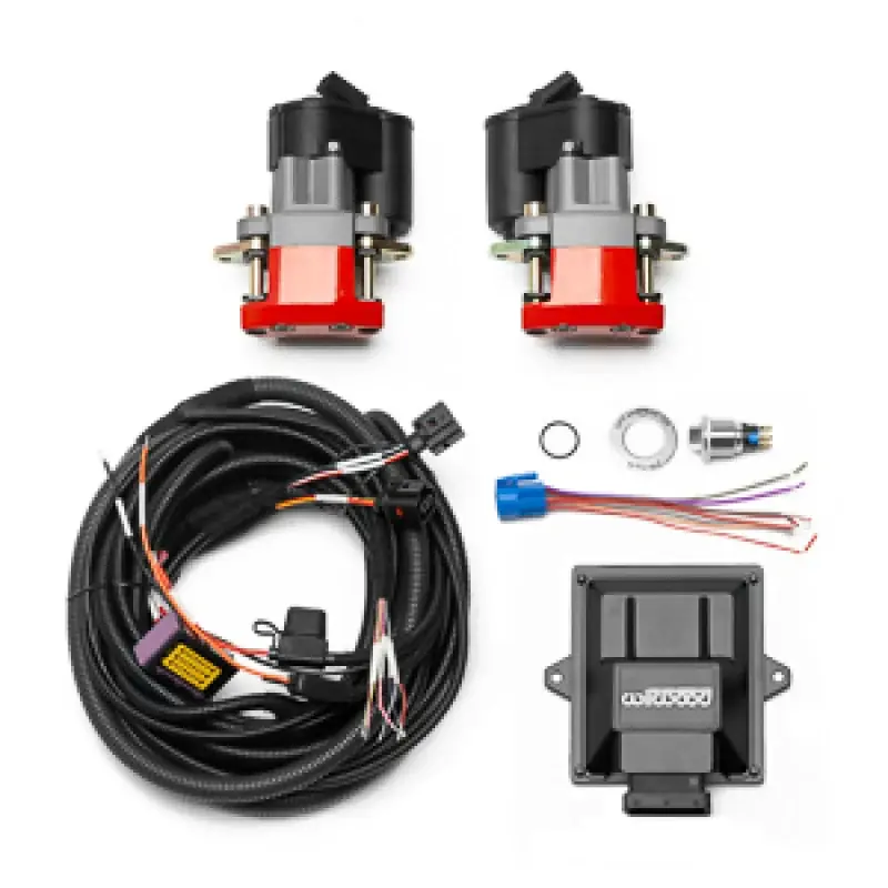 Crafted Wilwood Electronic Parking Brake Rear Retrofit Kit w/ Switch Harness - Red Powder Coat Caliper