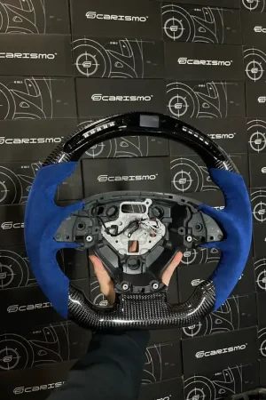 [Made to Order] Chevrolet Camaro (Gen 6) - Classic RPM LED - Gloss Carbon - Blue Alcantara - Blue Stitching - No Stripe Final Sale
