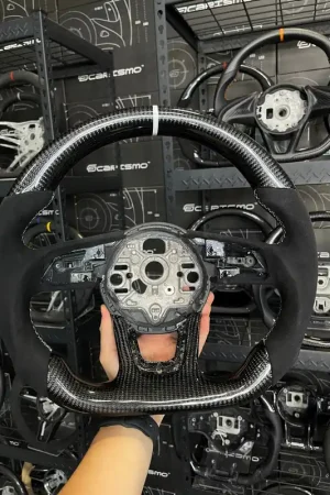 [Media/Test] Audi (2022+ B9 Wheel) - Sport - Gloss Carbon - Alcantara - White Stitching - White Stripe Hot Deal