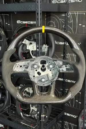 [Media/Test] Audi (B9 Wheel) - Sport - Gloss Carbon - Alcantara - Yellow Stitching - Yellow Stripe Free Shipping
