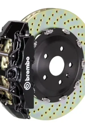 Low Price Brembo 03-09 Range Rover Front GT BBK 8 Piston Cast 380x34 2pc Rotor Drilled-Black