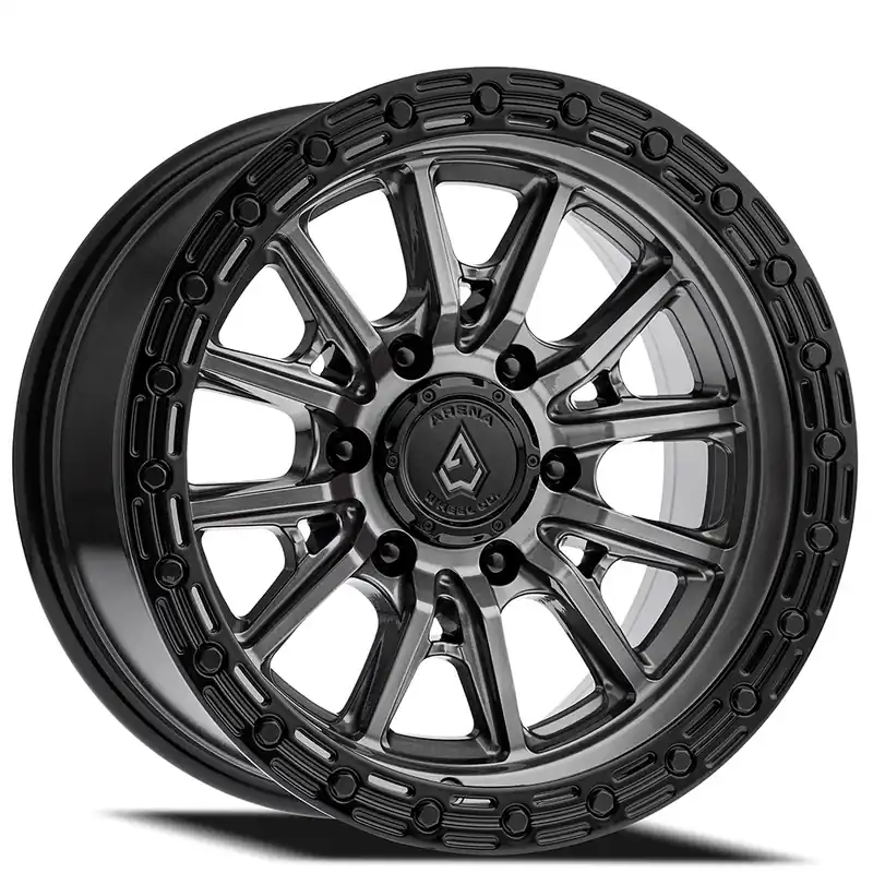 17" Arena Wheel Co A106 Trek Gunmetal Center with Gloss Black Lip 6-Lug Off-Road Rims New Release