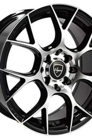 15" Elegant Wheels E014 Gloss Black with Machined Face Rims Holiday Sale