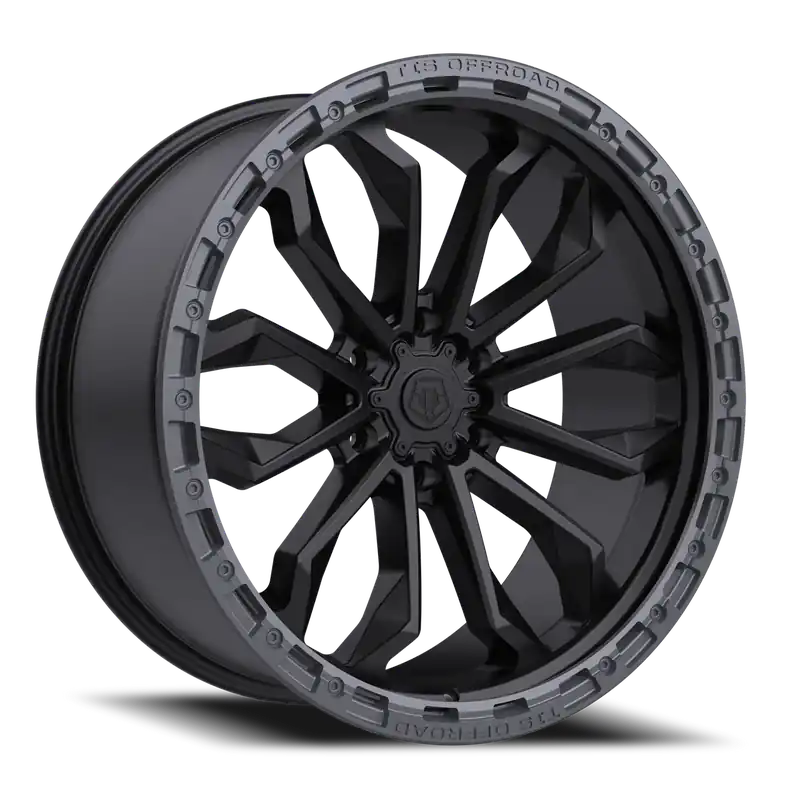Tis 556Ba Wheel 20x10 6x139.7 Satin Black w/ Anthracite Bead Ring - 20mm - FREE T-SHIRT INCLUDED! Handmade