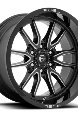Super Sale Fuel D761 Clash Wheel 18x9 6x139.7 Gloss Black Milled -12mm - FREE T-SHIRT INCLUDED!