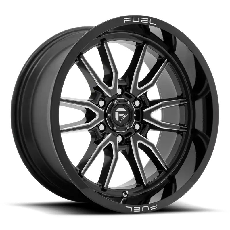 Super Sale Fuel D761 Clash Wheel 18x9 6x139.7 Gloss Black Milled -12mm - FREE T-SHIRT INCLUDED!