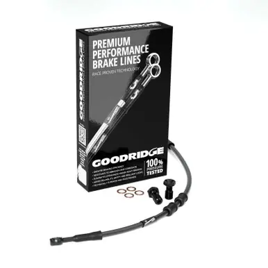 Worldwide Shipping Goodridge 00-05 HD FXD/C -4in Front Brake Line Kit - Black - HD0042-1FB-BK-4